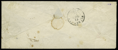 N° 1 10c bistre-jaune en paire obl. PC 1079 sur lettre de Darney