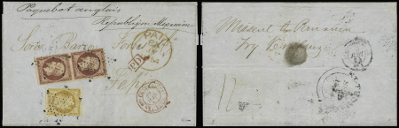 N°18 1f de l'Empire en paire bien margée +n°13 10c