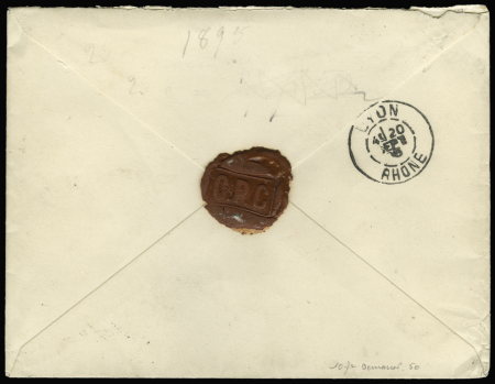 N° 17 en paire obl. càd Majunga 30.08.1895 Madagascar