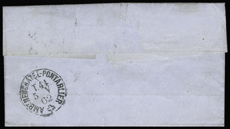 Rare oblitération suisse Fleurier 5 mai 62 sur n°14