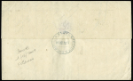 San Jose de Costa-Rica : n°72, 1F bronze, OBL CAD "Paris PL. de la Bourse" (1880) seul sur lettre avec griffe privée noire "Via Southampton et Panama". TB