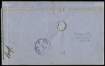 Argentine : n° 57 + 64 + 66 OBL CAD "Marseille Bches du Rhone" (1876) sur lettre du 1er échelon de poids pour Buenos Ayres, bel aff. composé Cérès-Sage. TB