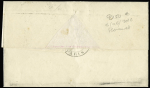 Guatemala : n°92, 4 pièces, OBL CAD "Paris R. Taitbout" (1880) sur lettre du 1er échelon de poids au tarif du 1.4.1879 avec taxe au tampon rouge de 4 réales du port d'arrivée jusqu'à destination et griffe noire "Vo