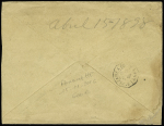 Pérou : n°75 + 90, 3 pièces, OBL "Avesnes-s-Helpe Nord" (1898) sur lettre recommandée du 1er échelon de poids pour Chepen. RR et TB