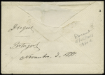 Angola : n°89, 2 pièces + 92 en paire OBL CAD "Paris rue Cambon" (1881) sur lettre pour le Gouverneur Général de l'Angola du 2ème échelon de poids (30 sept 81 - dernier jour du tarif du 1 mai 1878). Destina