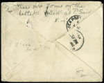 Birmanie : n°97 en paire OBL CAD "Alger Alger" (1900) sur lettre du 2ème échelon de poids pour Moulmein. TB