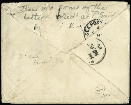 Birmanie : n°97 en paire OBL CAD "Alger Alger" (1900) sur lettre du 2ème échelon de poids pour Moulmein. TB