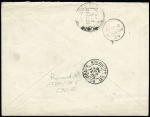 Nouvelle Zélande : n°97 en paire OBL hex à cercle intérieur "Bordeaux les Salinières A - Gironde" (1890) sur lettre recommandée pour Wellington. Rare et TB