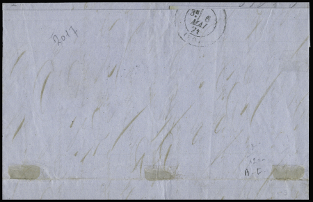 N° 46B obl. par càd T17 Bordeaux 05.05.71 sur lettre