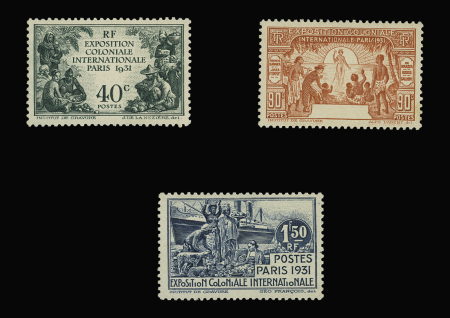 N° 149a,151a,152a Variété sans le nom de la colonies,
