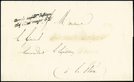 Lettre locale d'Alger (10 dec 1830) à en-tête "Arm