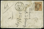 Empire Lauré, 2 lettres : n°31 OBL GC 5005 + CAD T