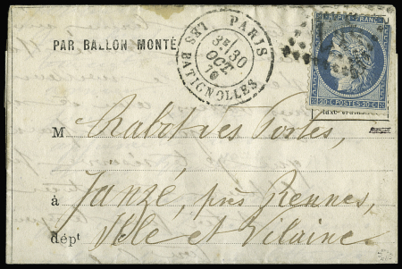 N°37 (def) OBL GC 347 + CAD "Paris les Batignolles