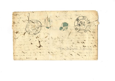 Lettre de Saint-Denis (1833) pour Nantes réexpédié