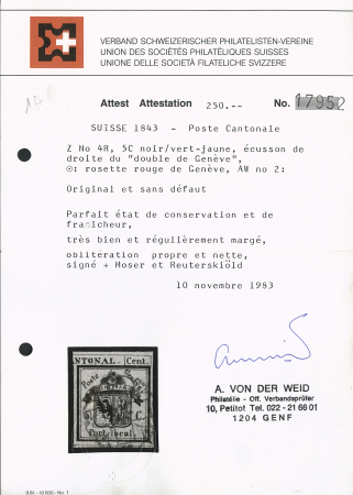 Rechte Hälfte Doppelgenf mit Genfer Rosette AW Nr.