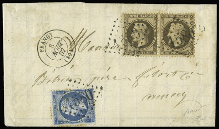 FRANGY GC 1580 sur n° 22 + paire de n° 30 60 +T15 08.08.67