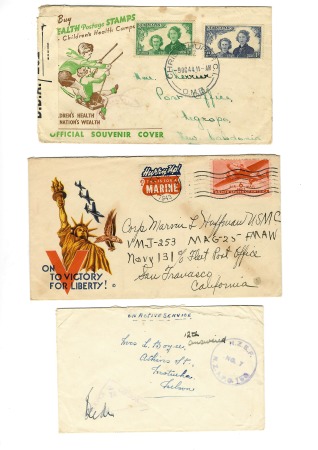 1943-44, Lot de +20 lettres et V-Mail des Forces Néo-Zélandaises