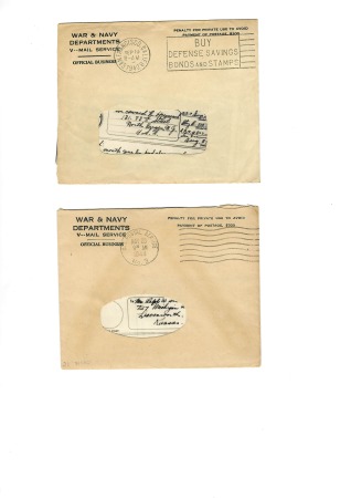 1943-44, Lot de +20 lettres et V-Mail des Forces Néo-Zélandaises