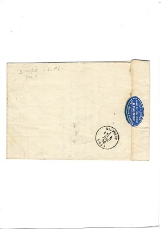 N° 44Aa 20c bleu foncé avec voisins sur 3 côtés