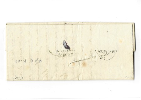 Lettre de Bône 14 sept 1835 pour Antibes avec MP "