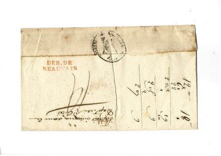 DEB DE BEAUVAIS au tampon rouge sur LST de Paris avec