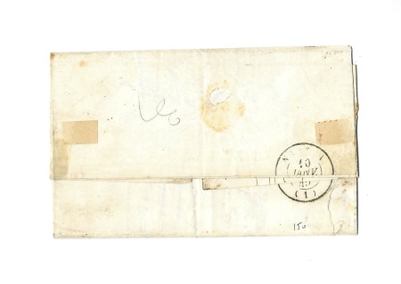 N° 3 obl. càd T15 Lyon 9 janvier 1849 sur lettre,