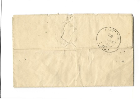 N° 15 25c bleu, belles marges et voisin, sur lettre