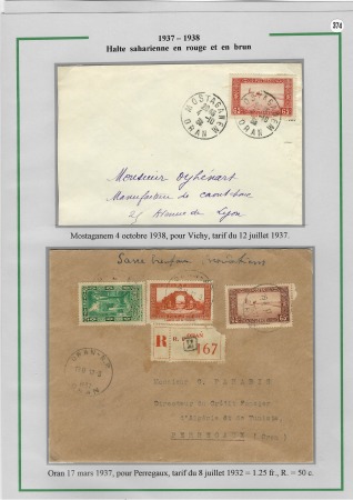 1919-1956, Collection sur pages de 113 plis en 3 classeurs,