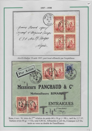 1919-1956, Collection sur pages de 113 plis en 3 classeurs,