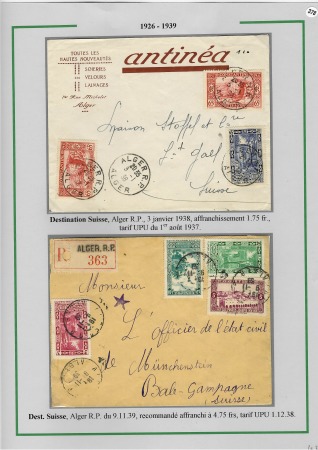 1919-1956, Collection sur pages de 113 plis en 3 classeurs,