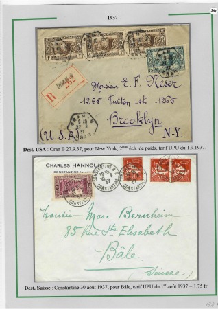 1919-1956, Collection sur pages de 113 plis en 3 classeurs,