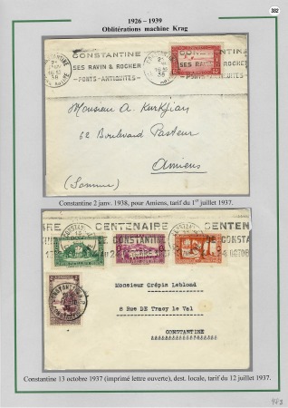 1919-1956, Collection sur pages de 113 plis en 3 classeurs,