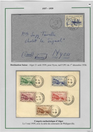 1919-1956, Collection sur pages de 113 plis en 3 classeurs,