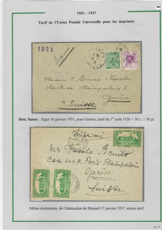 1919-1956, Collection sur pages de 113 plis en 3 classeurs,