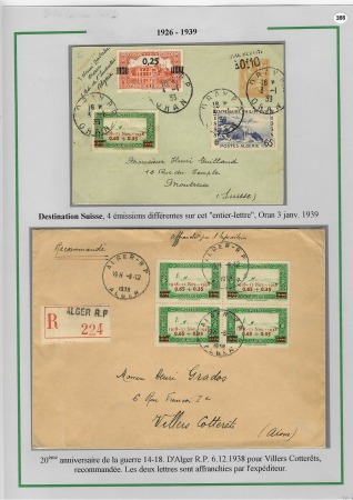 1919-1956, Collection sur pages de 113 plis en 3 classeurs,