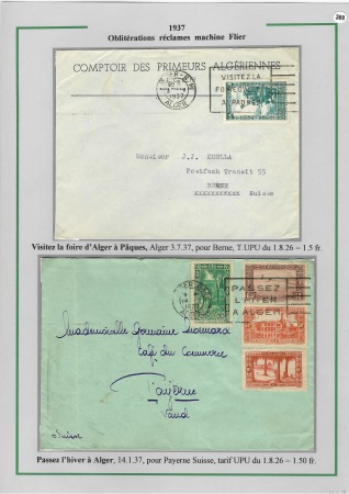 1919-1956, Collection sur pages de 113 plis en 3 classeurs,
