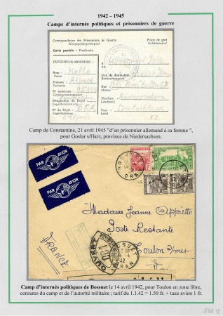 Algérie n°164 en paire + 165 + 105 OBL CAD "Bossue