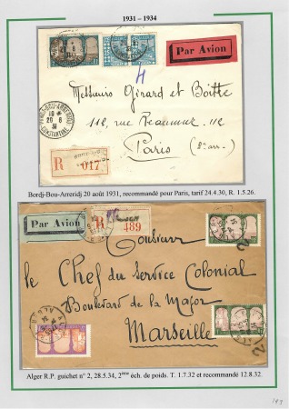 Album brun-rouge contenant 10 plis 1919 - 1934 don