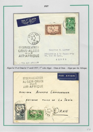 Album brun de 61 plis par avion et premiers vols d