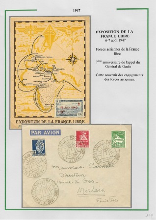 Album brun de 61 plis par avion et premiers vols d