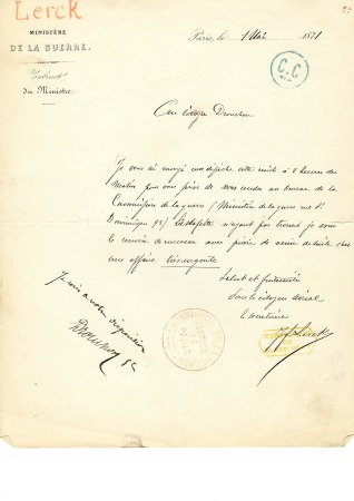 11 lettres et documents sur la Guerre de 1870 dont
