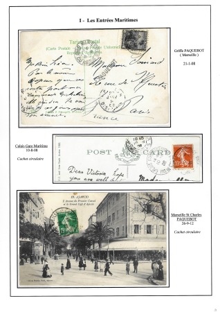 3 cartes postales : Argentine n°116 OBL CAD "Marse