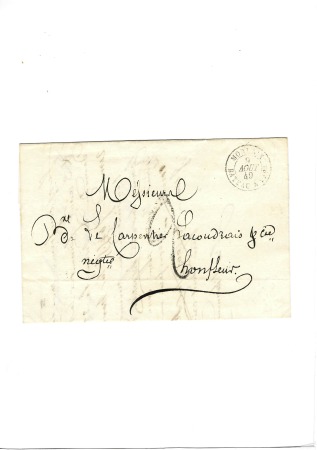 Lettre sans timbre de Morlaix pour Honfleur avec C