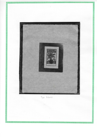 Palmier, grande épreuve en noir sans légende ni va