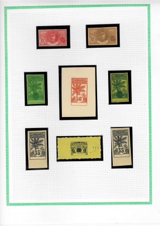 Bel ensemble de 8 essais aux types Faidherbe, Palm