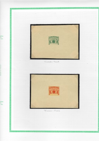 Chiffre-taxe 2 épreuves en vert et orange, sans lé