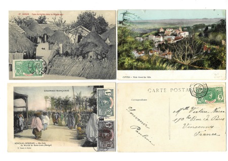 Sénégal - 5 CP et 2 lettres aff. divers Faidherbe.
