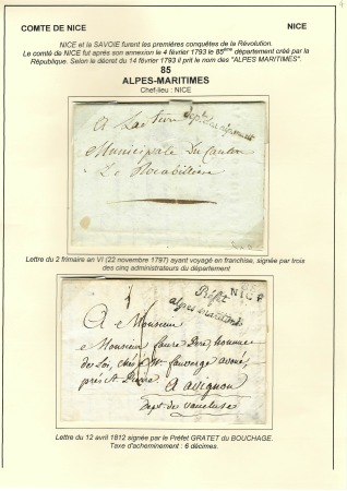 Nice (85 Alpes Maritimes) lettre avec frachise au 