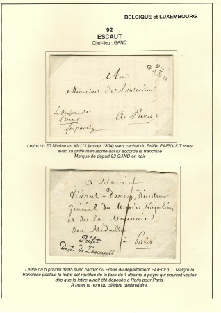 Belgique (92 Gand) lettre avec MP "92 Gand" + fran