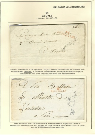 Belgique (94 La Dyle) Lettre avec MP rouge "94 Bru
